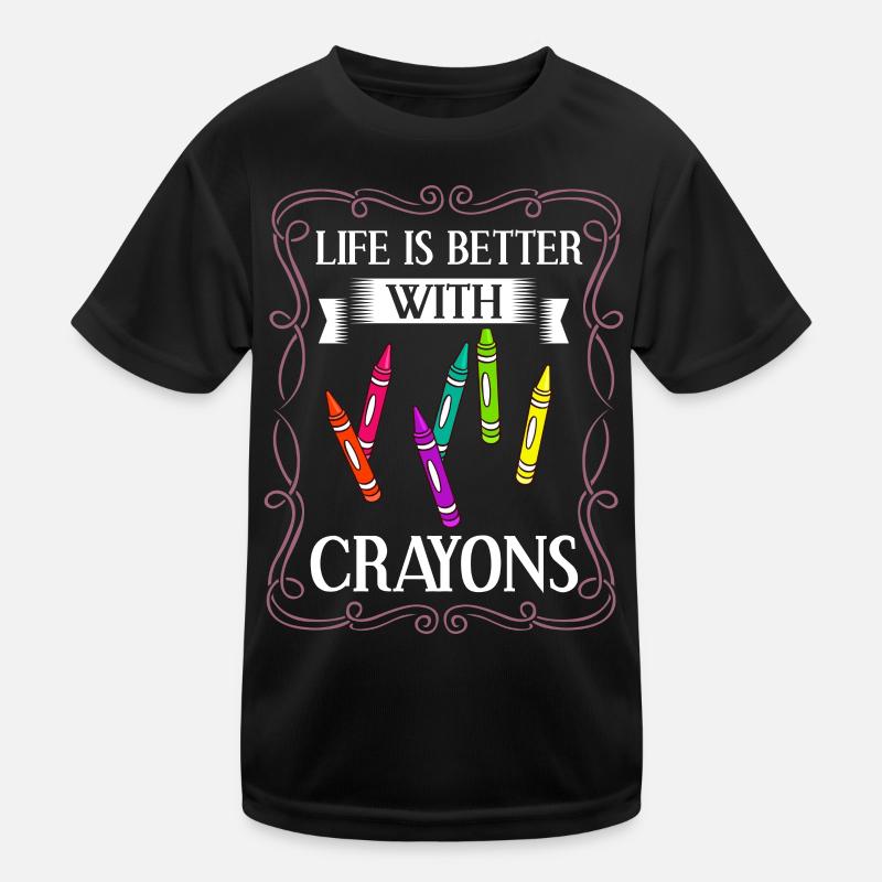 Crayon Box Colored Pencil Wax Case Wax Crayon Kids Functional T-Shirt