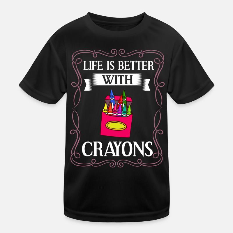 Crayon Box Colored Pencil Wax Case Wax Crayon Kids Functional T-Shirt