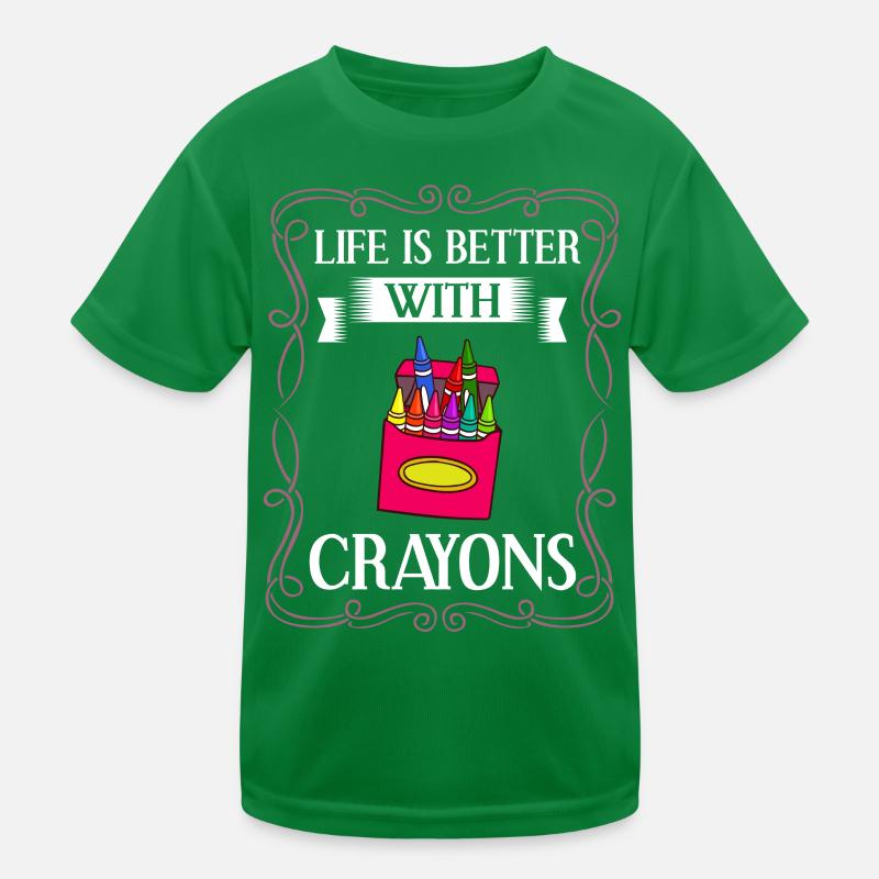 Crayon Box Colored Pencil Wax Case Wax Crayon Kids Functional T-Shirt