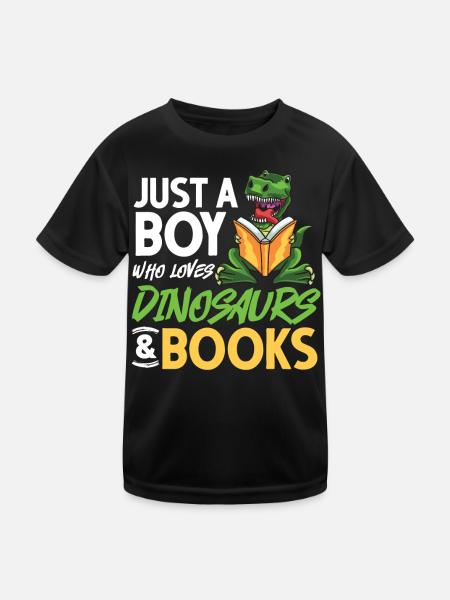 Dinosaur Book Read Dino Read Funny Readers - Kids Functional T-Shirt - black - Front
