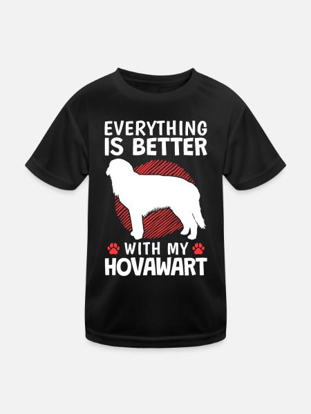 Everything better with Hovawart German farmer dog - Kids Functional T-Shirt - black - Front