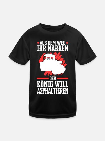 Asphaltbauer aus dem Weg Straßenbauer - Kinder Funktions-T-Shirt - Schwarz - Vorne
