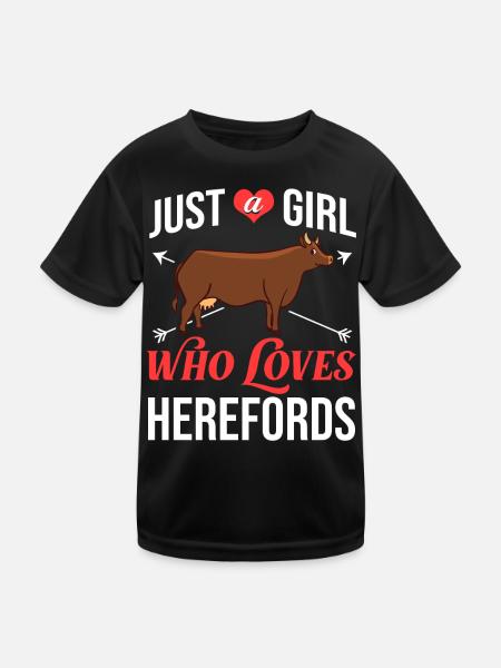Hereford Vache Bovins Bull Élevage bovin Agriculteur - T-shirt sport Enfant - noir - Devant