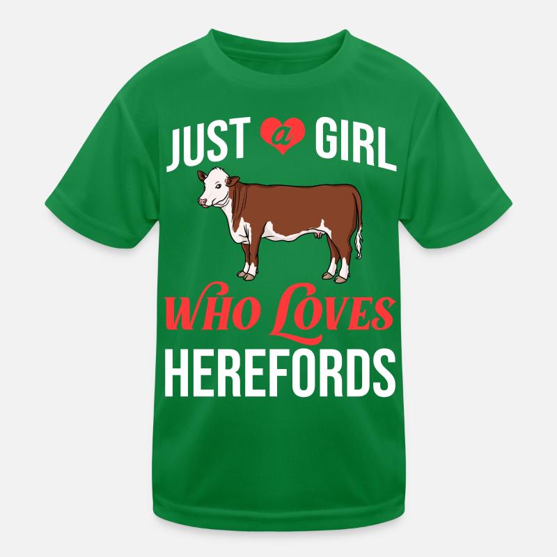 Hereford Cow Cattle Bull Cattle Farm Farmer Kids Functional T-Shirt