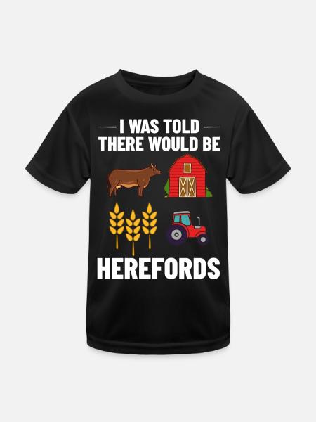 Hereford Vache Bovins Bull Élevage bovin Agriculteur - T-shirt sport Enfant - noir - Devant