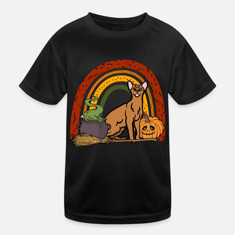 Abyssinian Cat Halloween Cat Kids Functional T-Shirt
