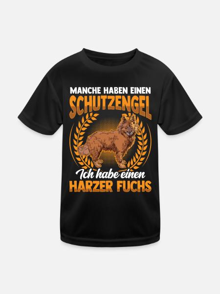 Harzer Fuchs ist mein Schutzengel Hütefuchs - Kinder Funktions-T-Shirt - Schwarz - Vorne