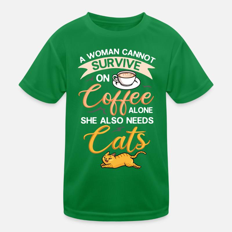 Cafetière Chat Machine Chaton Tasse Grains T-shirt sport Enfant