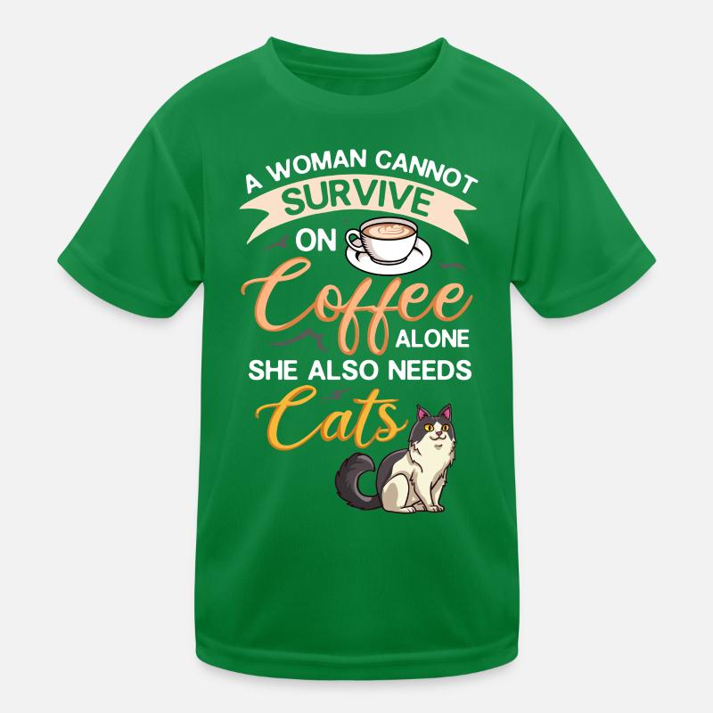 Cafetière Chat Machine Chaton Tasse Grains T-shirt sport Enfant