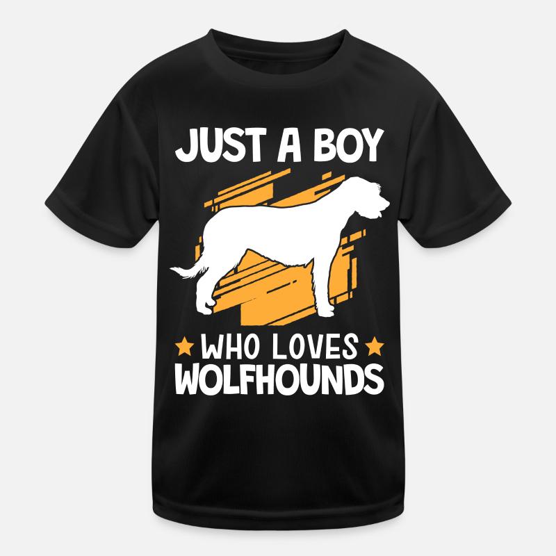 Boy the Irish Wolfhound loves Wolfhound Kids Functional T-Shirt