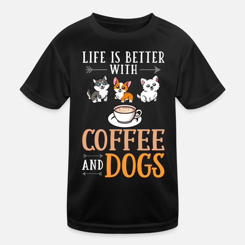 Cafetière Chien Machine Puppy Cup Grains T-shirt sport Enfant