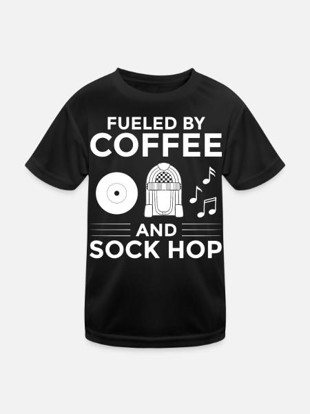 Sock Hop Sox 50s Musik Party Tanz 1950s Tänzer - Kinder Funktions-T-Shirt - Schwarz - Vorne