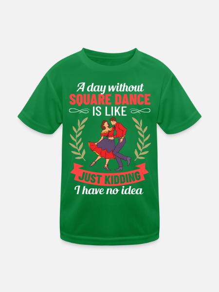 Square Dance Musik Caller Volkstanz Tänzer Usa - Kinder Funktions-T-Shirt - Kelly Green - Vorne