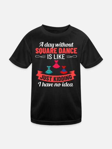 Square Dance Music Caller Folk Dance Dancer Usa - Kids Functional T-Shirt - black - Front