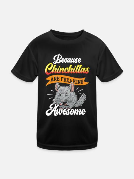 Les chinchillas sont de fantastiques chinchillas de souris laineux - T-shirt sport Enfant - noir - Devant