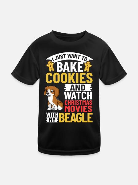 Beagle Dog Puppy Owner Lover Christmas - Kids Functional T-Shirt - black - Front
