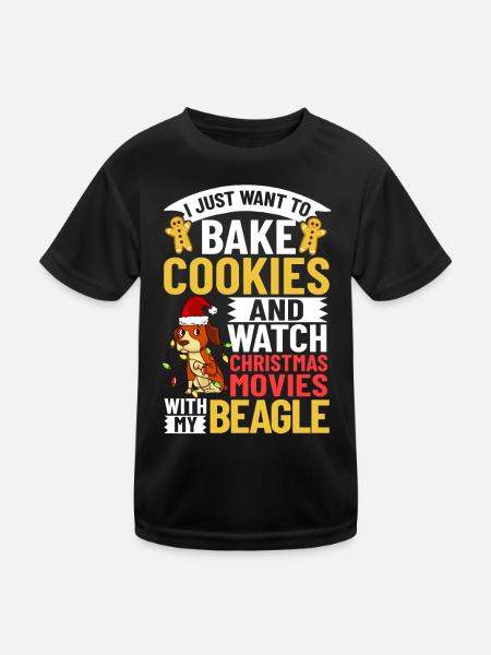 Beagle Dog Puppy Owner Lover Christmas - Kids Functional T-Shirt - black - Front