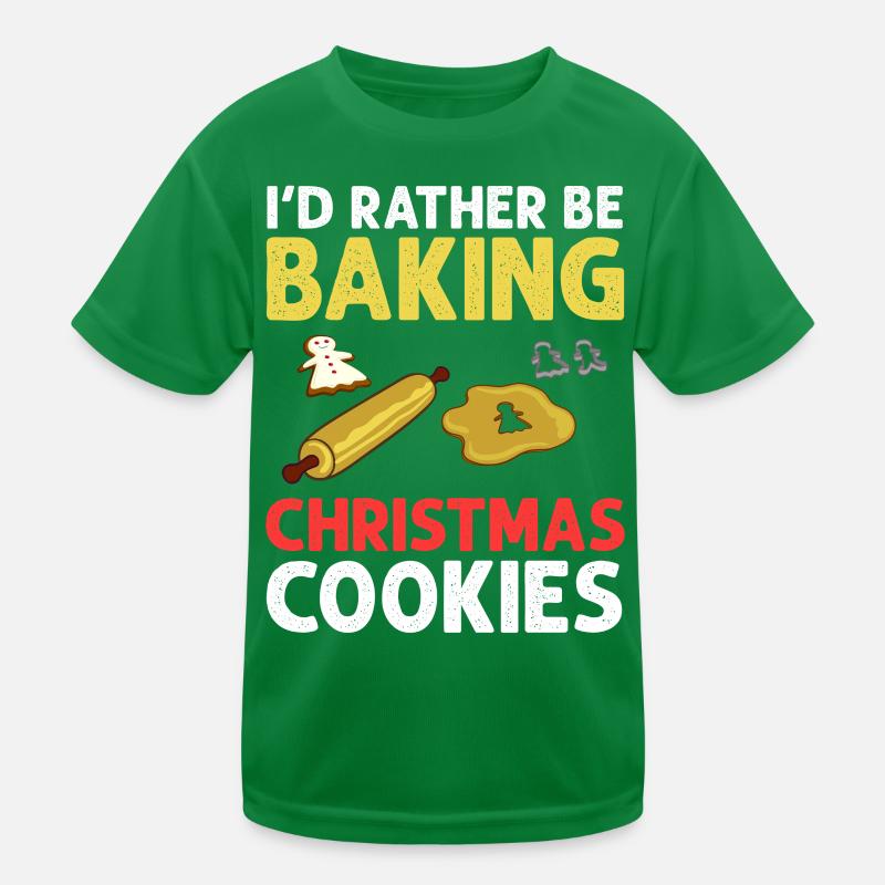 Weihnachten Backen Plätzchen Kekse Lebkuchen Kinder Funktions-T-Shirt