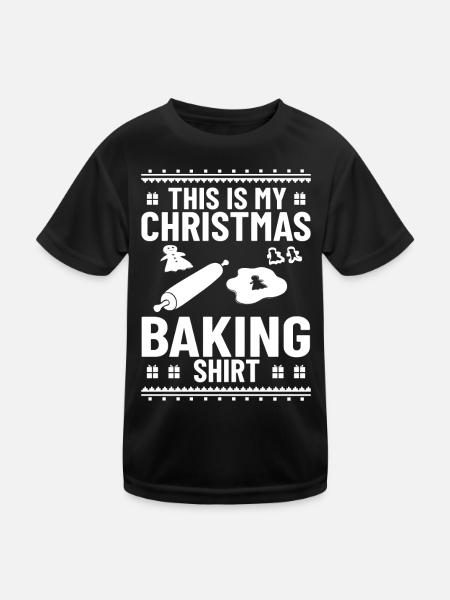 Christmas Baking Cookies Cookies Gingerbread - Kids Functional T-Shirt - black - Front