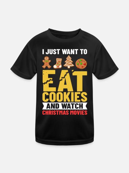 Christmas Cookies Biscuit Baking Christmas biscuits - Kids Functional T-Shirt - black - Front