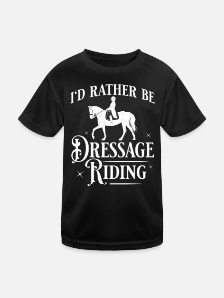 Dressur Reiten Pferd Training Dressurreiten - Kinder Funktions-T-Shirt - Schwarz - Vorne