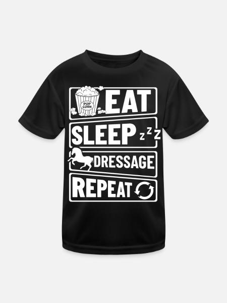 Dressur Reiten Pferd Training Dressurreiten - Kinder Funktions-T-Shirt - Schwarz - Vorne