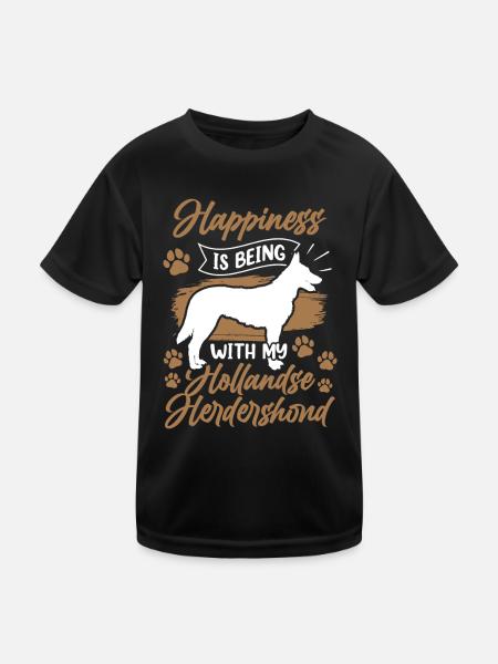 Hollandse Herdershond ist glücklich sein - Kinder Funktions-T-Shirt - Schwarz - Vorne