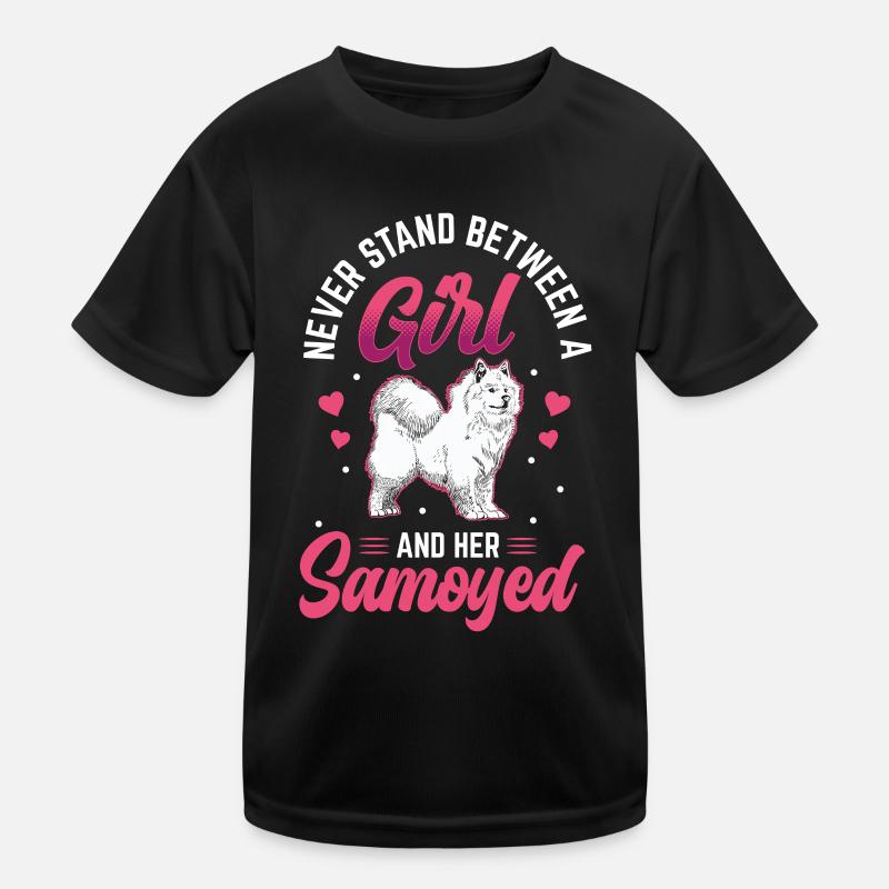 Girls and their Samoyed Samoyed Spitz Kids Functional T-Shirt