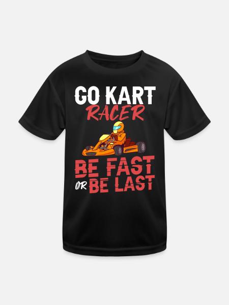 Go Kart Racing Indoor Karting Kartsport Kartbahn - Kinder Funktions-T-Shirt - Schwarz - Vorne