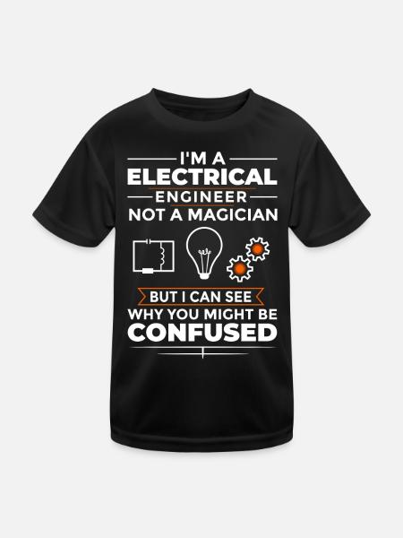 Electrical Engineering Engineer Research Development - Kids Functional T-Shirt - black - Front