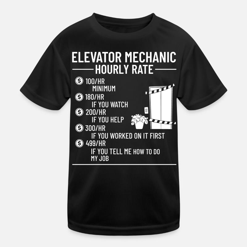 Elevator Elevator Technician Elevator Elevator Kids Functional T-Shirt
