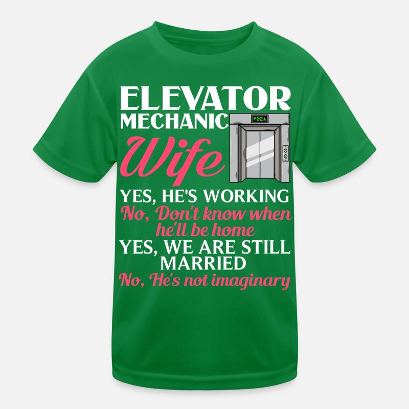 Elevator Elevator System Technician Woman Elevator Elevator Kids Functional T-Shirt