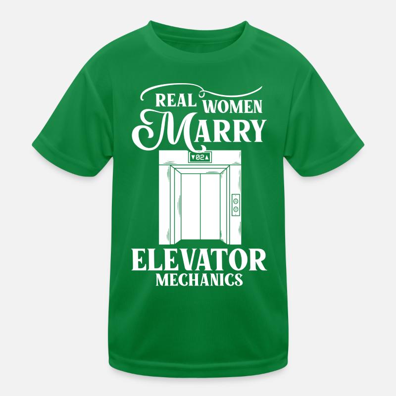 Elevator Elevator System Technician Woman Elevator Elevator Kids Functional T-Shirt