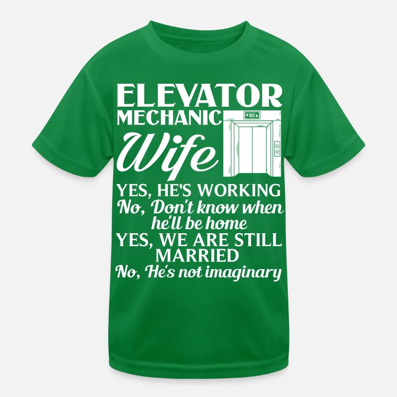 Elevator Elevator System Technician Woman Elevator Elevator Kids Functional T-Shirt