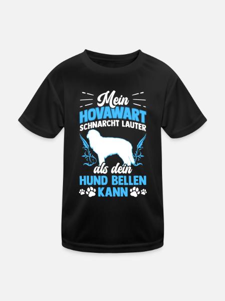 Mein Hovawart schnarcht lauter als dein Hund bellt - Kinder Funktions-T-Shirt - Schwarz - Vorne