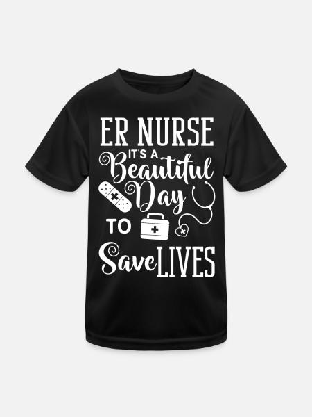Emergency Department Emergency Nurse First Aid - Kids Functional T-Shirt - black - Front
