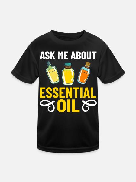Essential Oil Diffuser Aromatherapy Plants - Kids Functional T-Shirt - black - Front