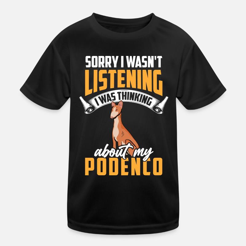 Podenco war abgelenkt spanischer Podenco Kinder Funktions-T-Shirt