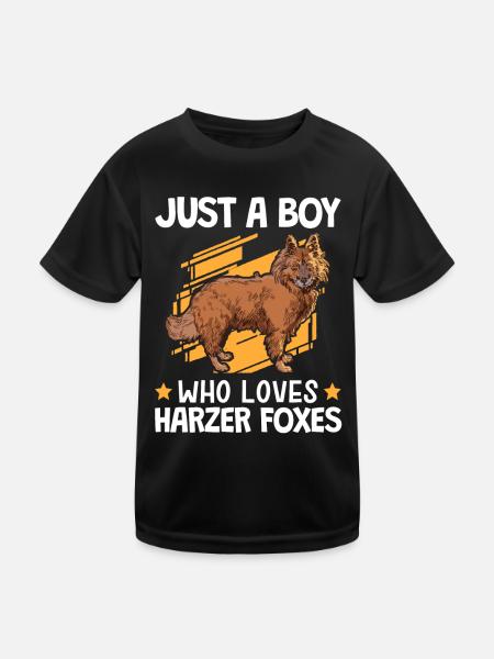 Le garçon des renards du Harz aime garder les renards - T-shirt sport Enfant - noir - Devant
