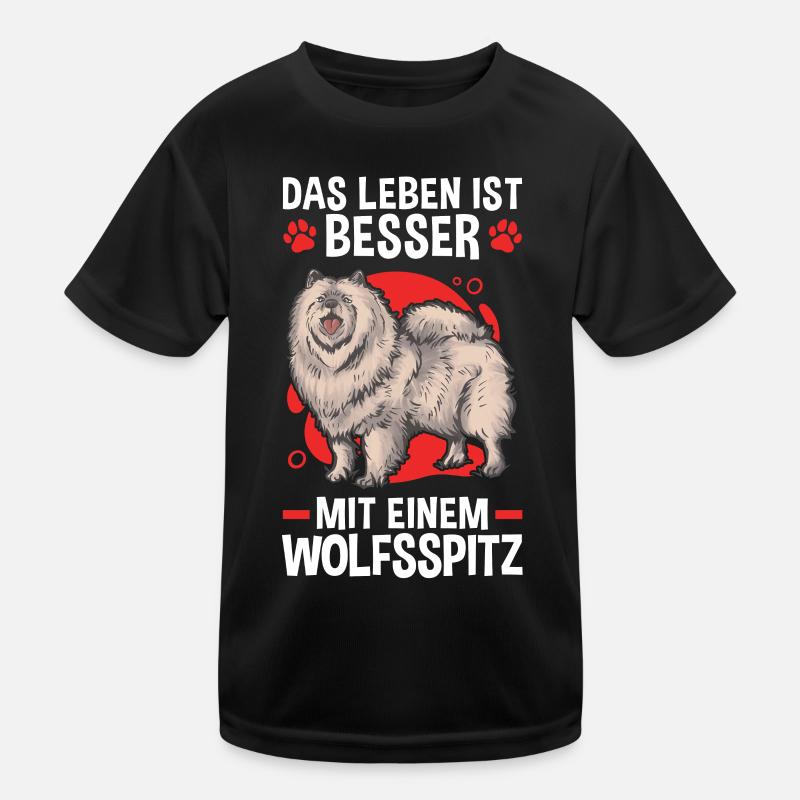 Leben mit Wolfsspitz deutscher Spitz Keeshond Kinder Funktions-T-Shirt