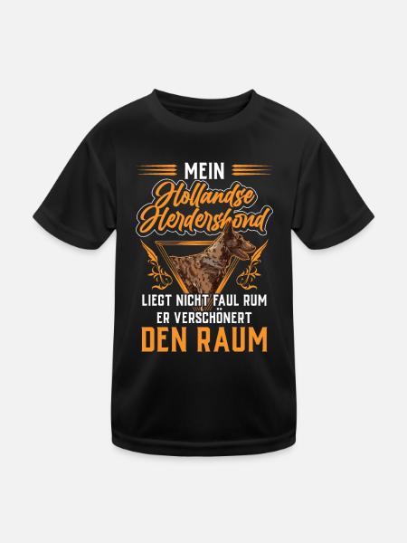 Hollandse Herdershond verschönert den Raum - Kinder Funktions-T-Shirt - Schwarz - Vorne