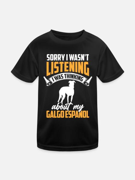 Thought of my Galgo Espanol Galgo Espanol - Kids Functional T-Shirt - black - Front