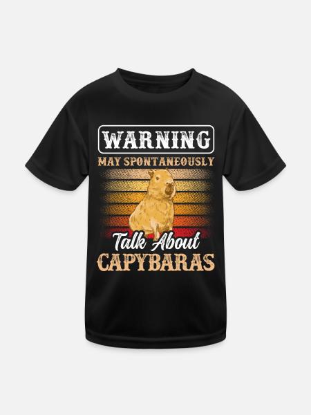 Capybara parle spontanément de capybara - T-shirt sport Enfant - noir - Devant