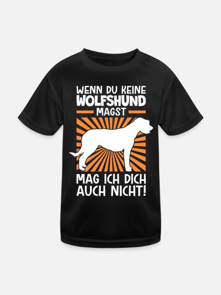 Irischer Wolfshund nicht mögen Irish Wolfhound - Kinder Funktions-T-Shirt - Schwarz - Vorne