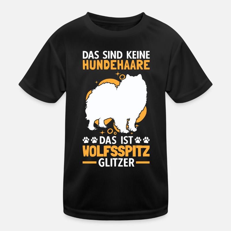 Wolfsspitz Glitzer deutscher Spitz Keeshond Kinder Funktions-T-Shirt