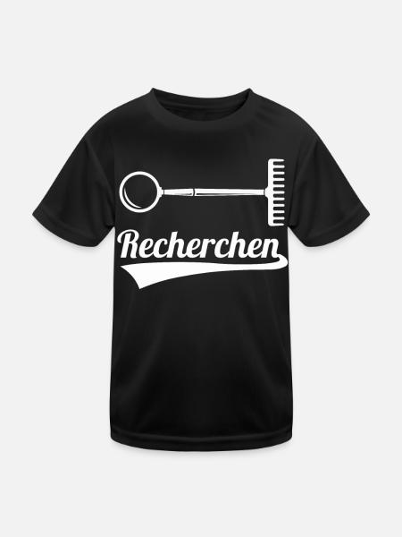 Recherchen Wortwitz - Kinder Funktions-T-Shirt - Schwarz - Vorne