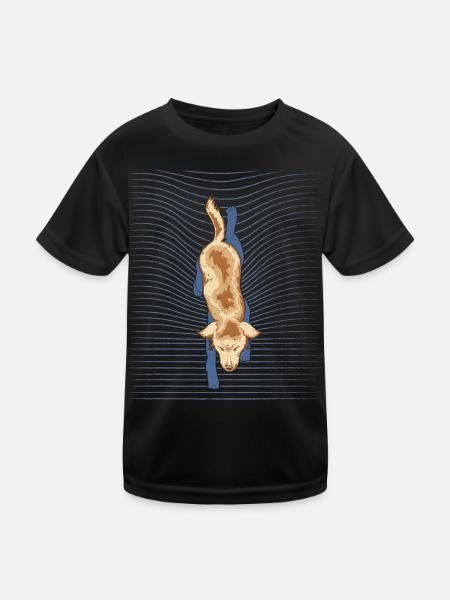 Labrador Schwimmt - Kinder Funktions-T-Shirt - Schwarz - Vorne