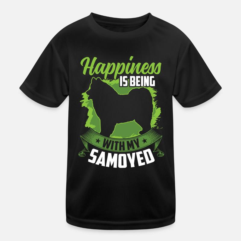 Samojede ist glücklich sein Samojedenspitz Kinder Funktions-T-Shirt