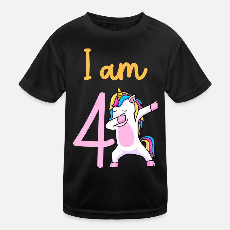4. Geburtstag Mädchen 4 Jahre Kinder Funktions-T-Shirt