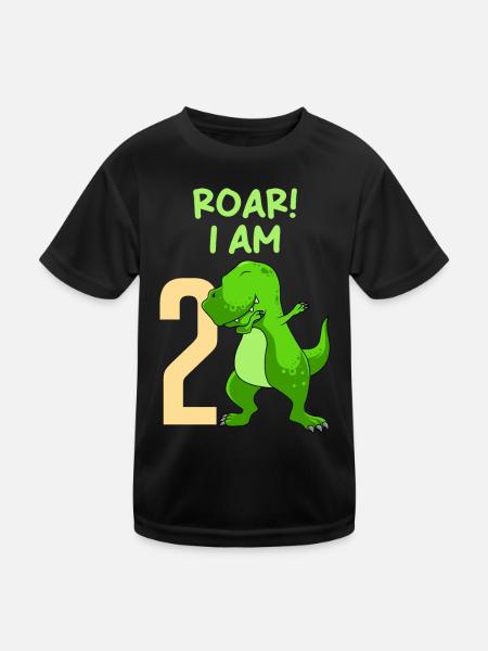 2 ans Jeune Dino 2ème anniversaire - T-shirt sport Enfant - noir - Devant